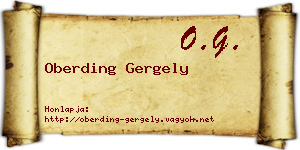 Oberding Gergely névjegykártya